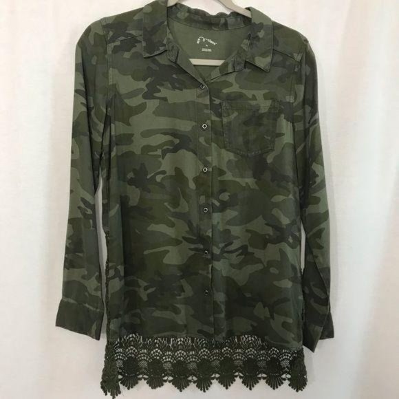 Art Class Shirt Girls‎ Juniors X-Large Camouflage Top/Shacket Grunge Hunting - Picture 1 of 9